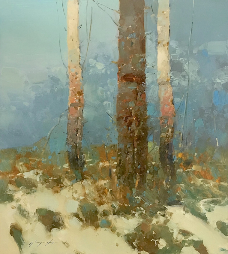 Birches, Original oil Painting, Handmade artwork, One of a Kind                               
